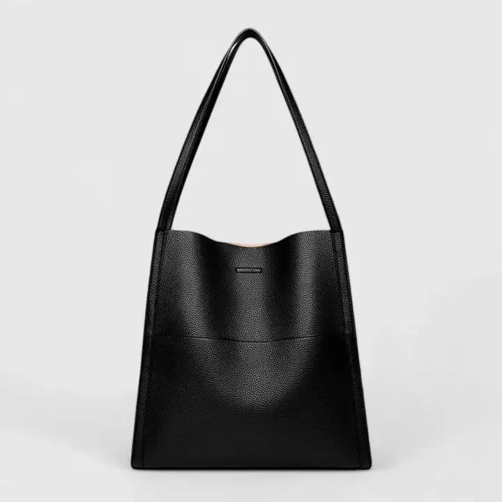 Foldover Soft Grain Shoulder Bag
