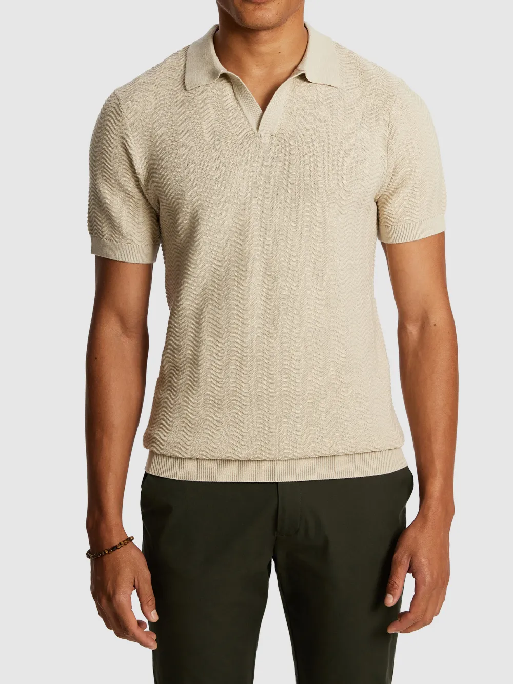 Knit Polo Style Short Sleeve T-Shirt