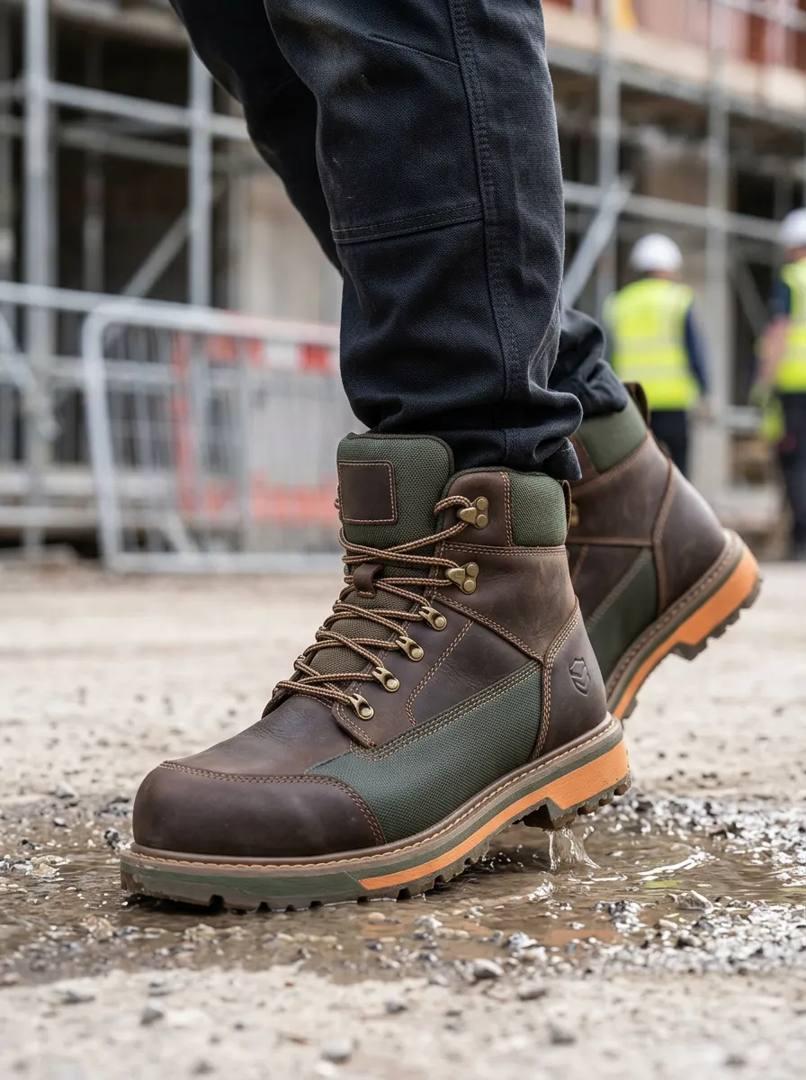 Contractor Leather-Look Workwear Men's Waterproof Work Boots