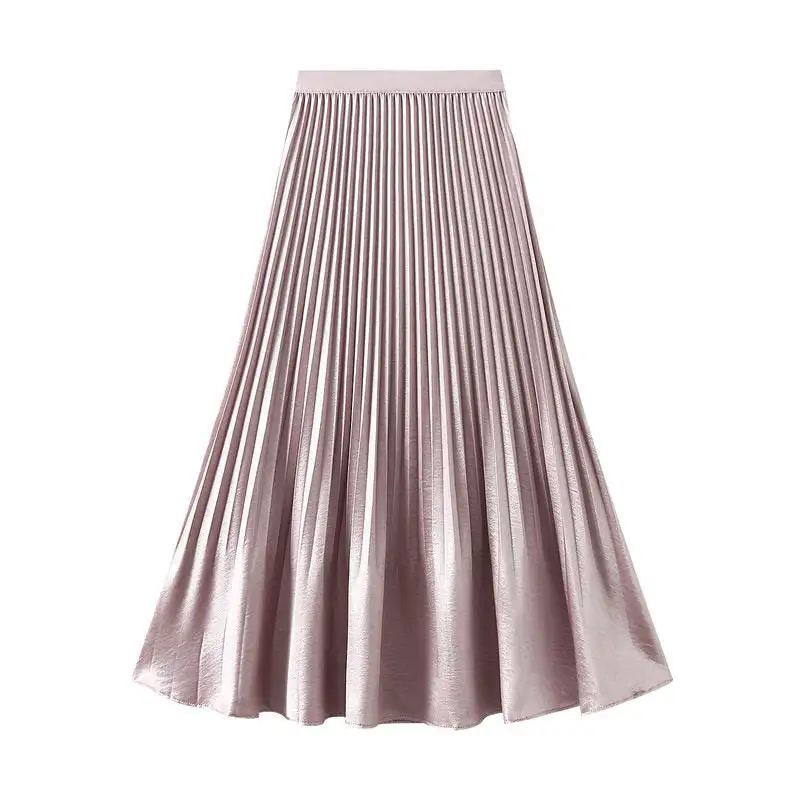 Classic Pleated High Waist Mermaid Midi Skirt