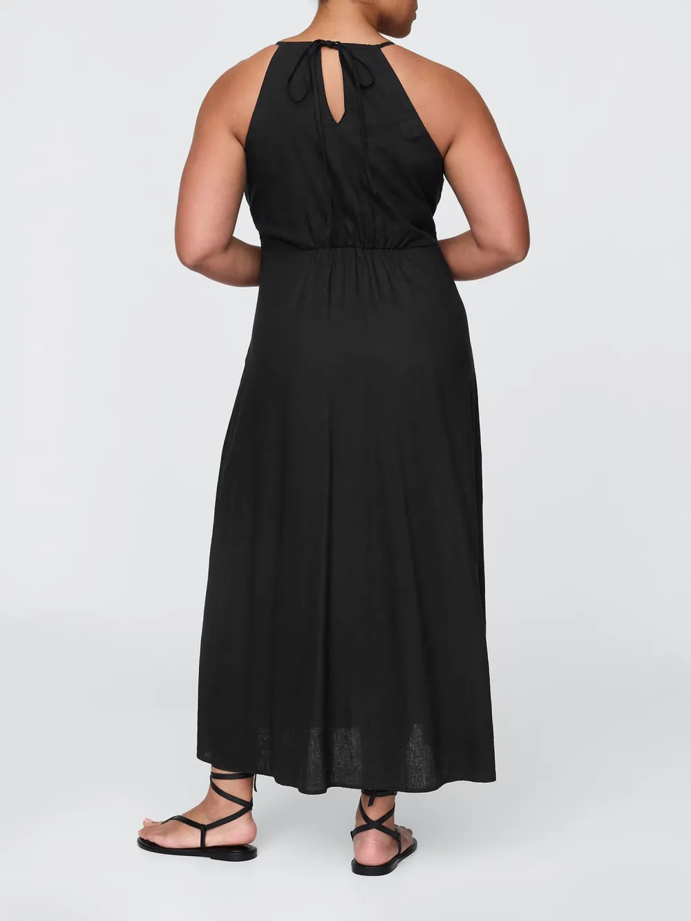 Deep V-Neck Slit Dress