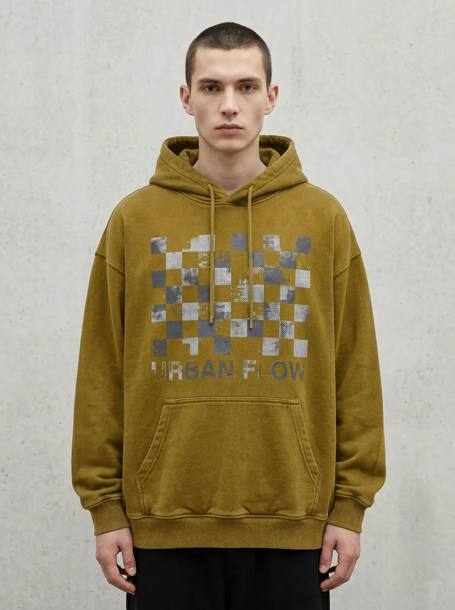 Urban Checkered Men's Graphic Hoodie