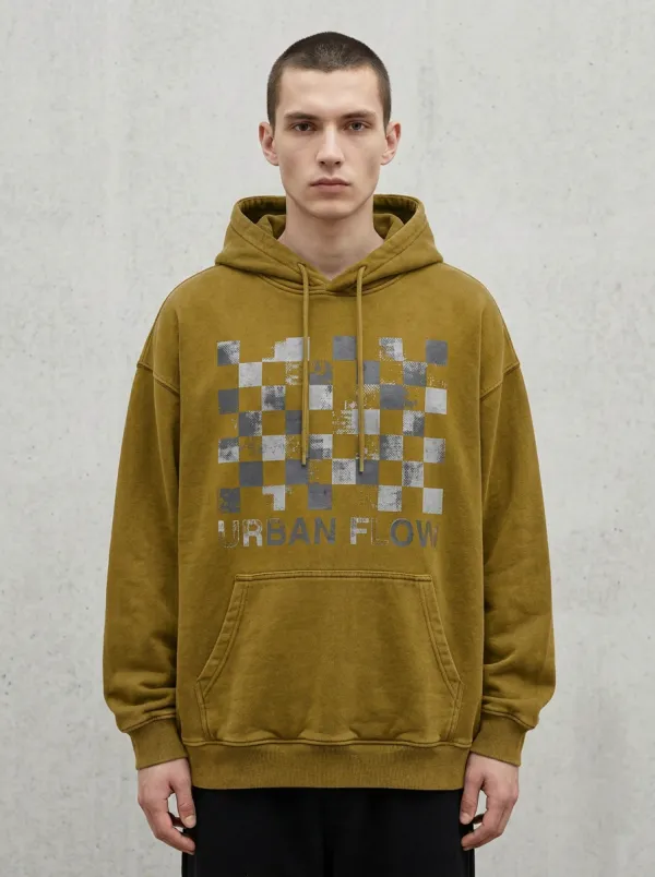 Urban Checkered Men's Graphic Hoodie