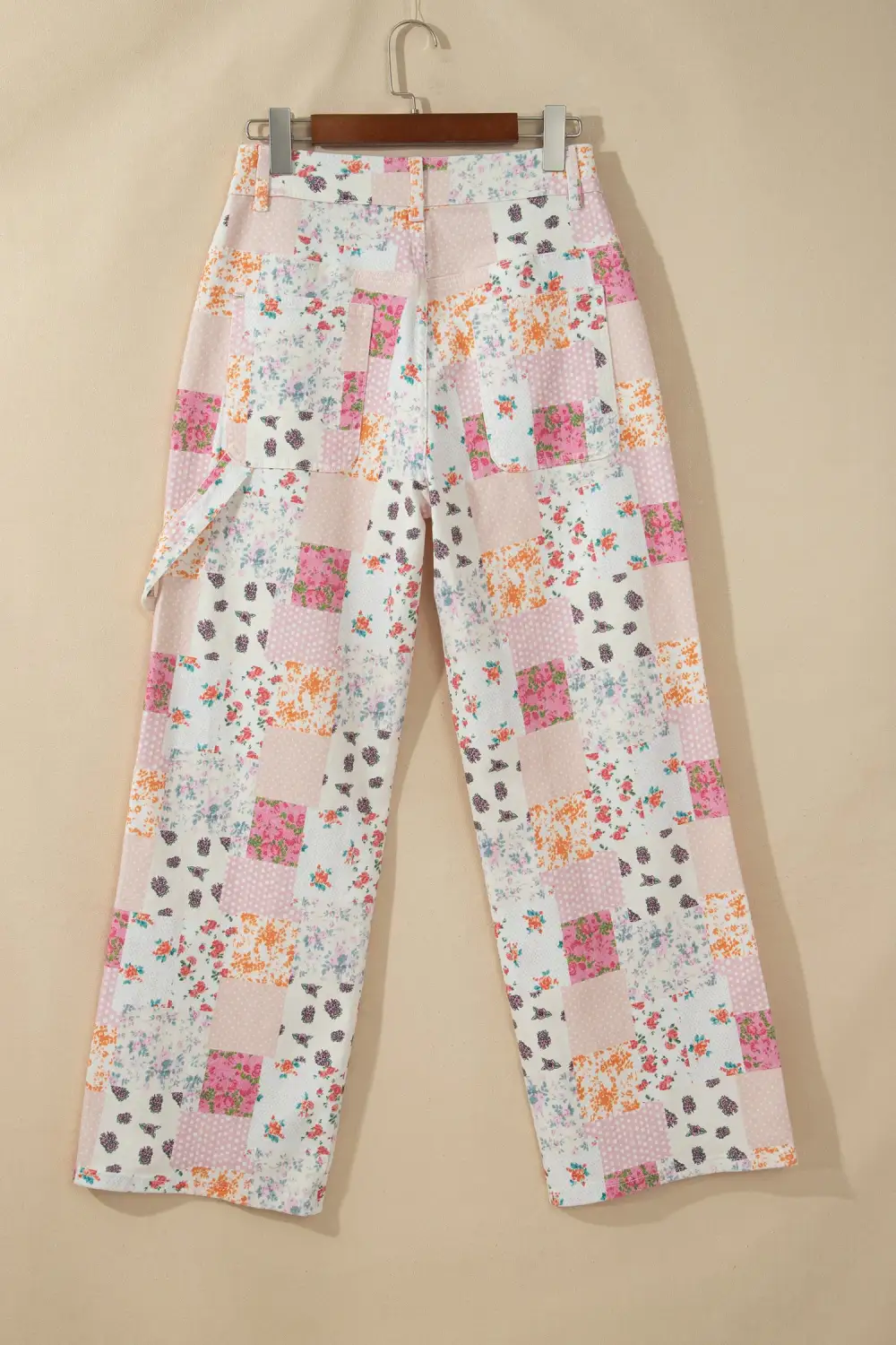 Women's Floral Patchwork Wide Leg Full Length Jeans