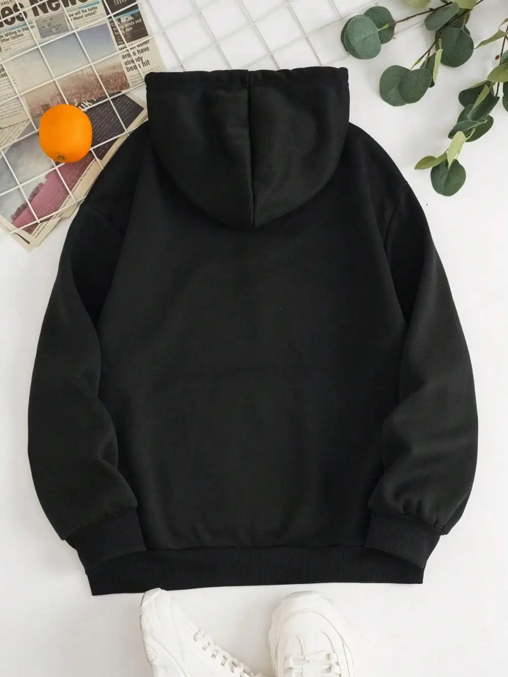 Refined Drawstring Pocketed Hoodie