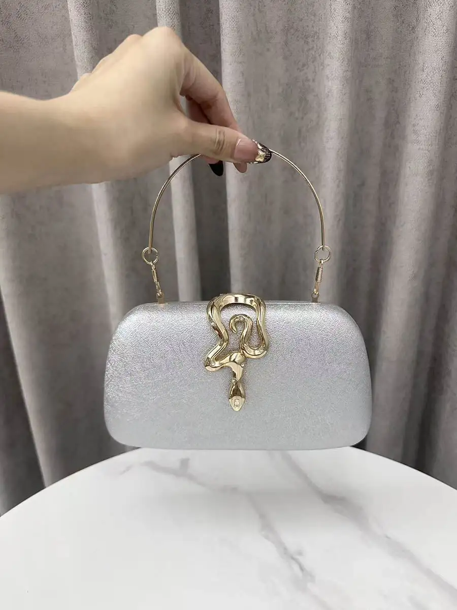 Irregular Shiny Lock Crossbody Bag