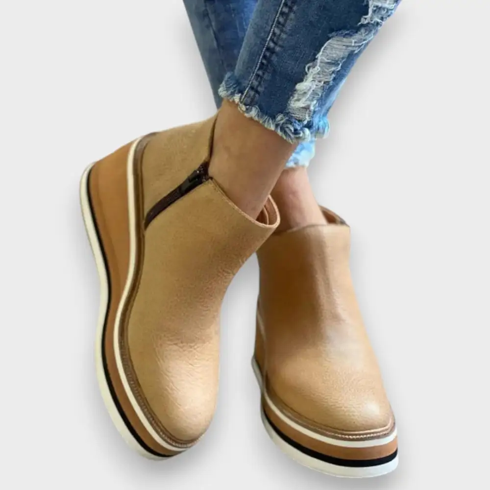 Waterproof Platform Wedge Ankle Boots