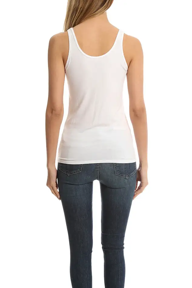 Scoop-Neck Knit Tank Top