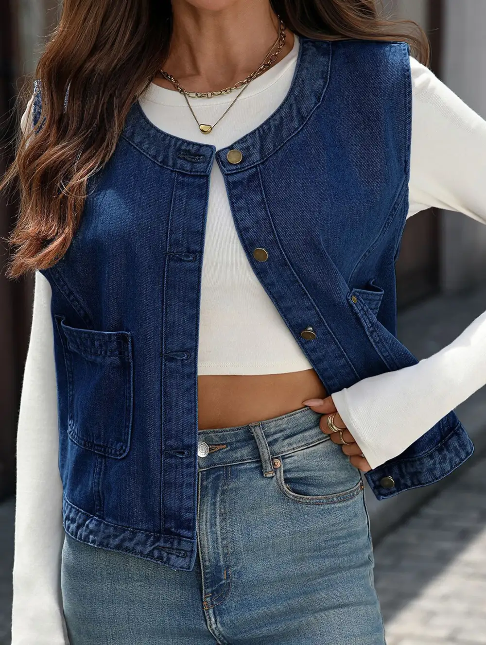 Denim Vest Sleeveless Tank Top