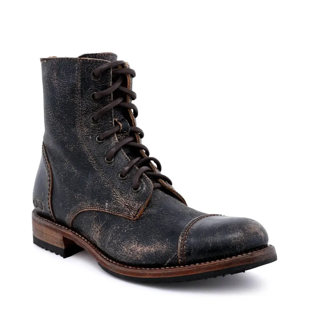 Back-Zip Streamlined Combat Boots