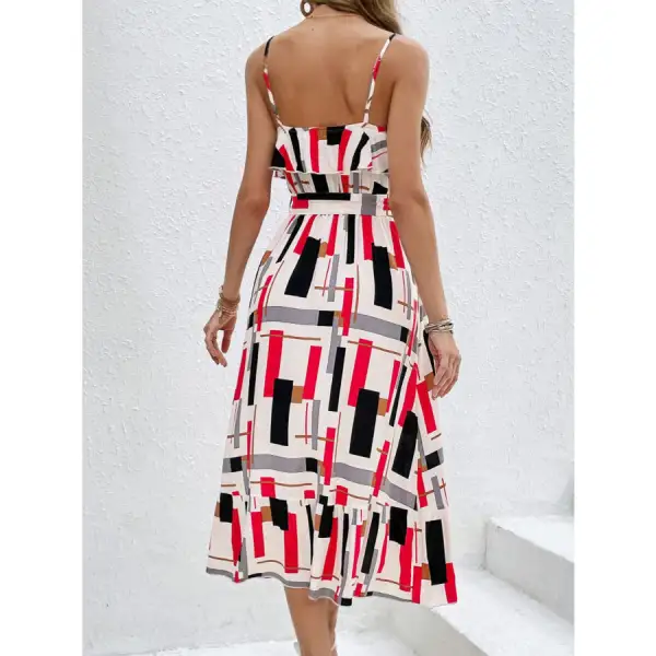 Ruffled Tie Waist Midi Dress