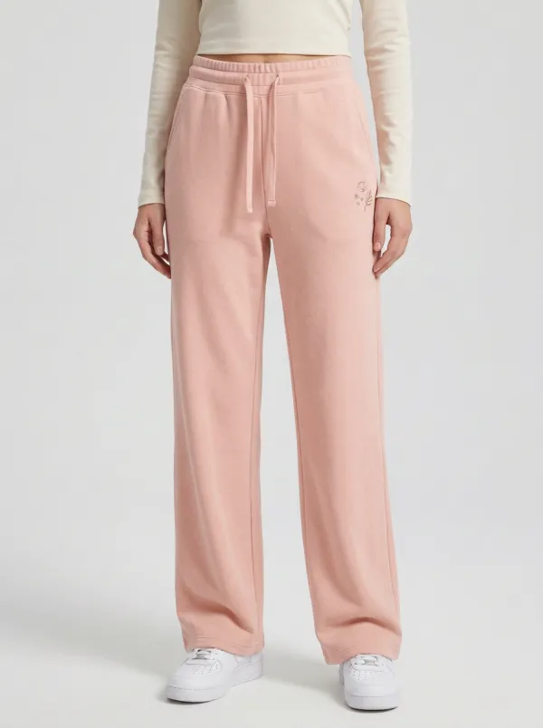 Women's Minimalist Floral Small Embroidery Printed Sweatpants