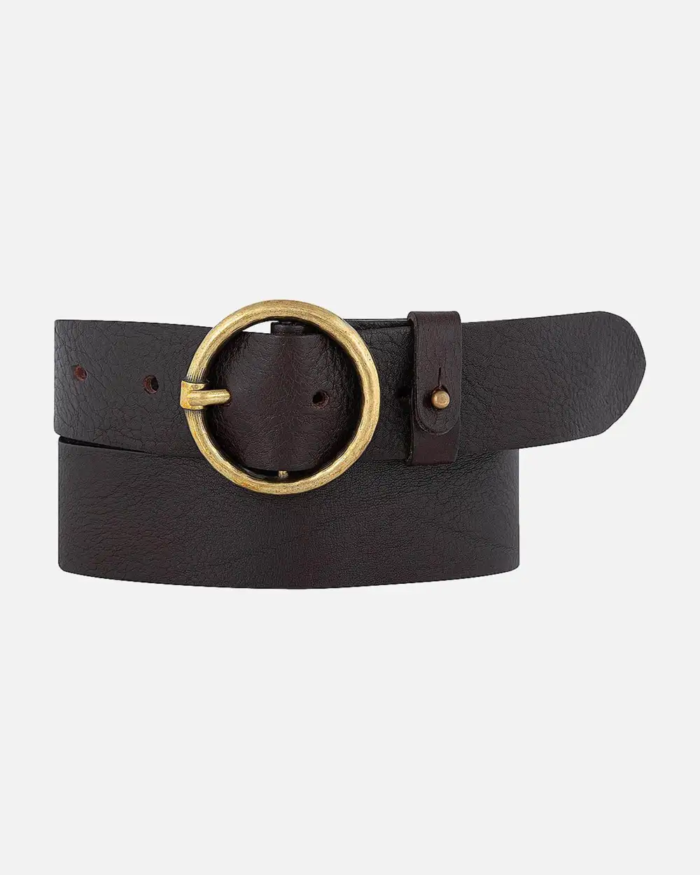 Vintage Round Buckle Leather Waist Belt