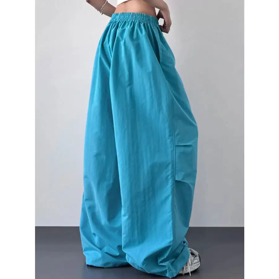 Simple Wide Leg Drawstring Pants