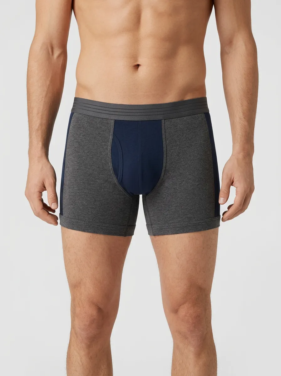 Sport Contrast-Panel Colorblock Finish Men's Boxer Briefs