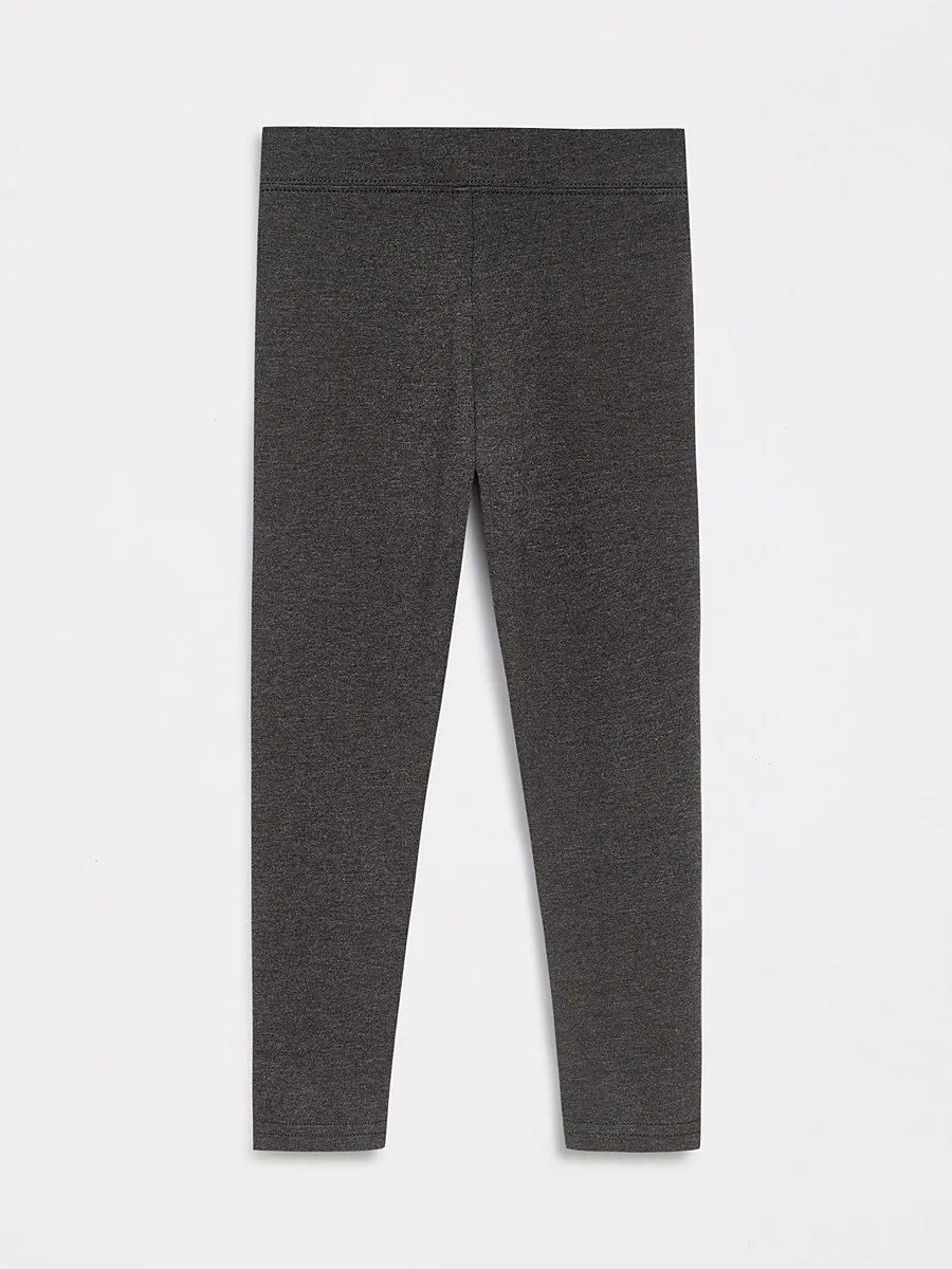 Girls Charcoal School Leggings 2 Pack