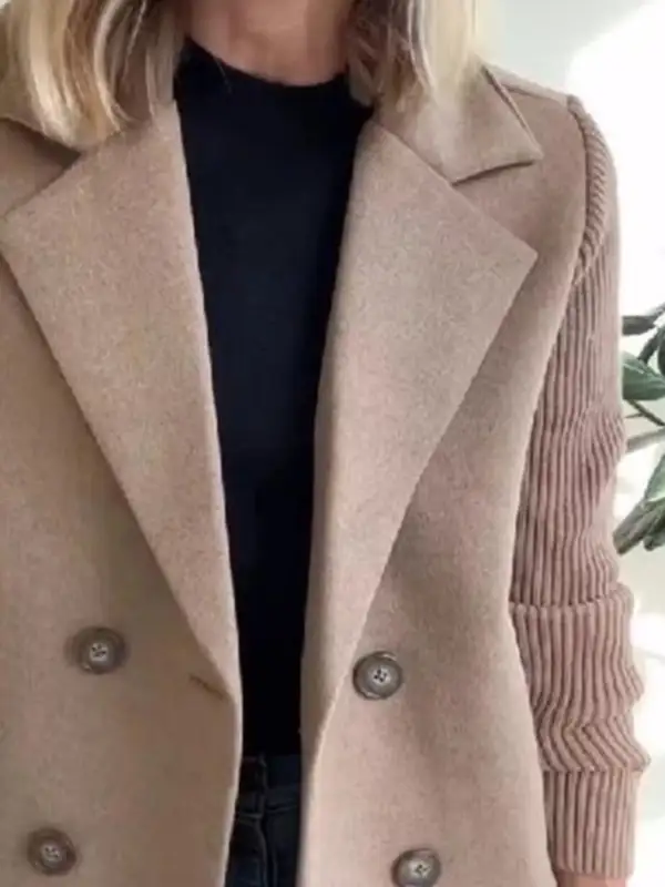 Double-Breasted Knit Blazer