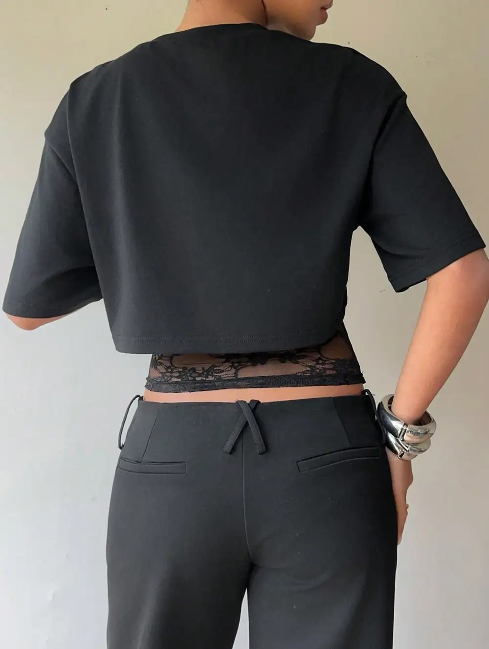 Lace Patch Slim Fit Tee