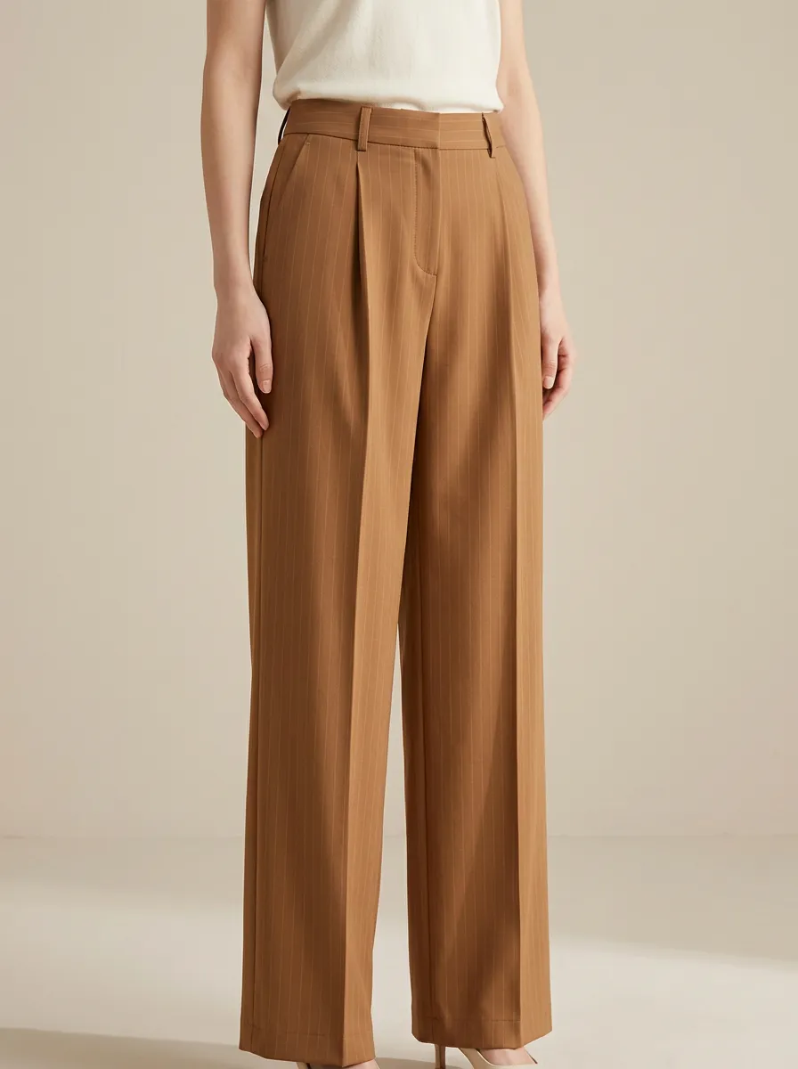Everyday Pinstripe High Rise Wide Leg Pants