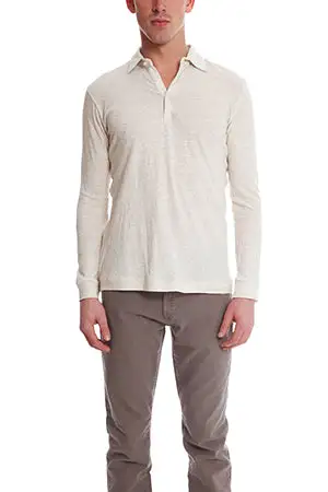 Long Sleeve Cotton Polo Shirt