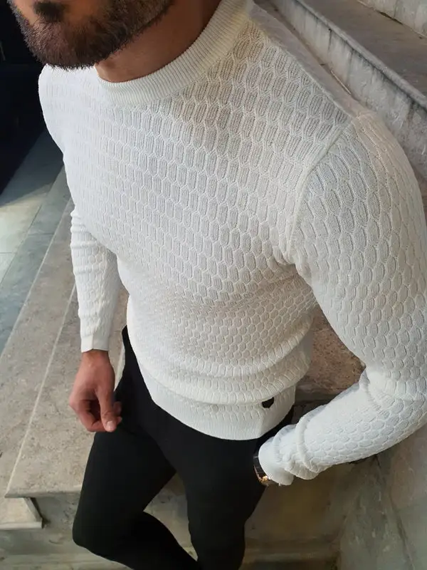 Refined Crew Neck Slim Fit Knit Sweater