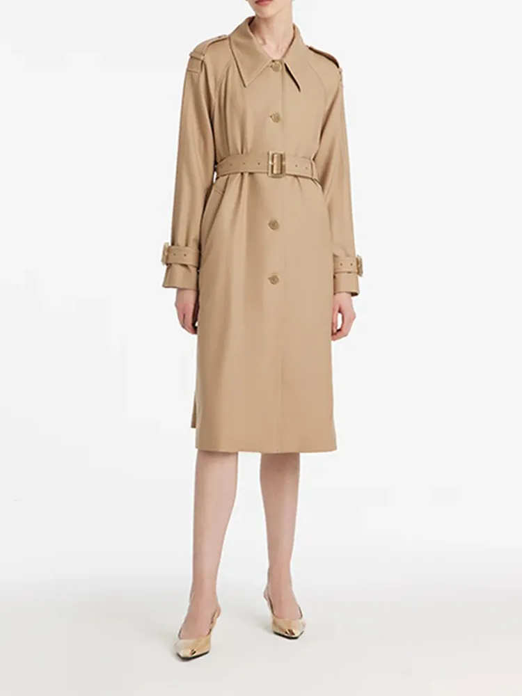 Wool Collar Women's Trench Coat