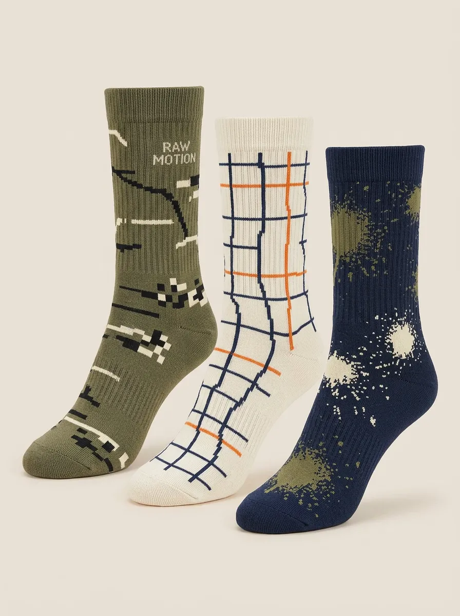 Everyday Camo Grid Casual Sock Set