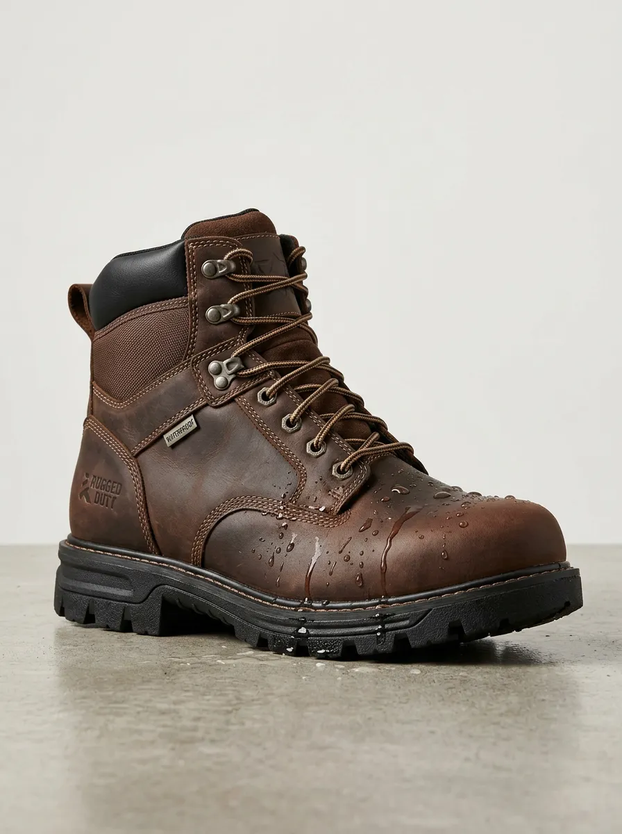 Adventure Outdoor Leather-Look Men's Waterproof Work Boots