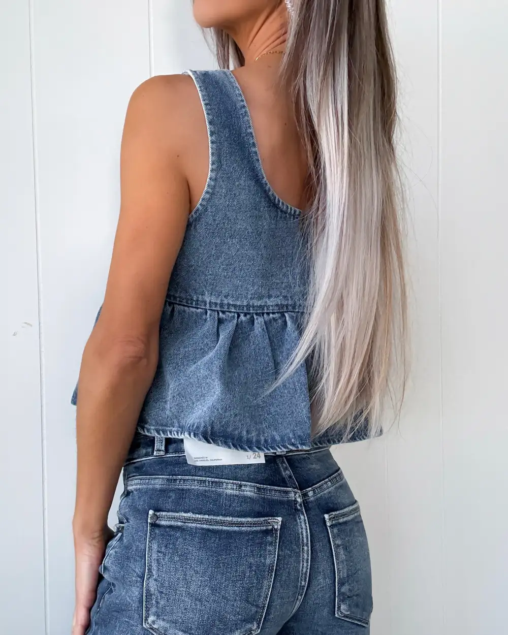 Denim Woven Top