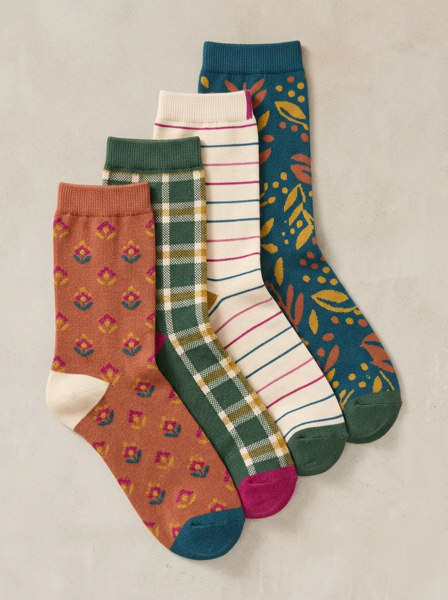 Women's Refined Four Pair Socks