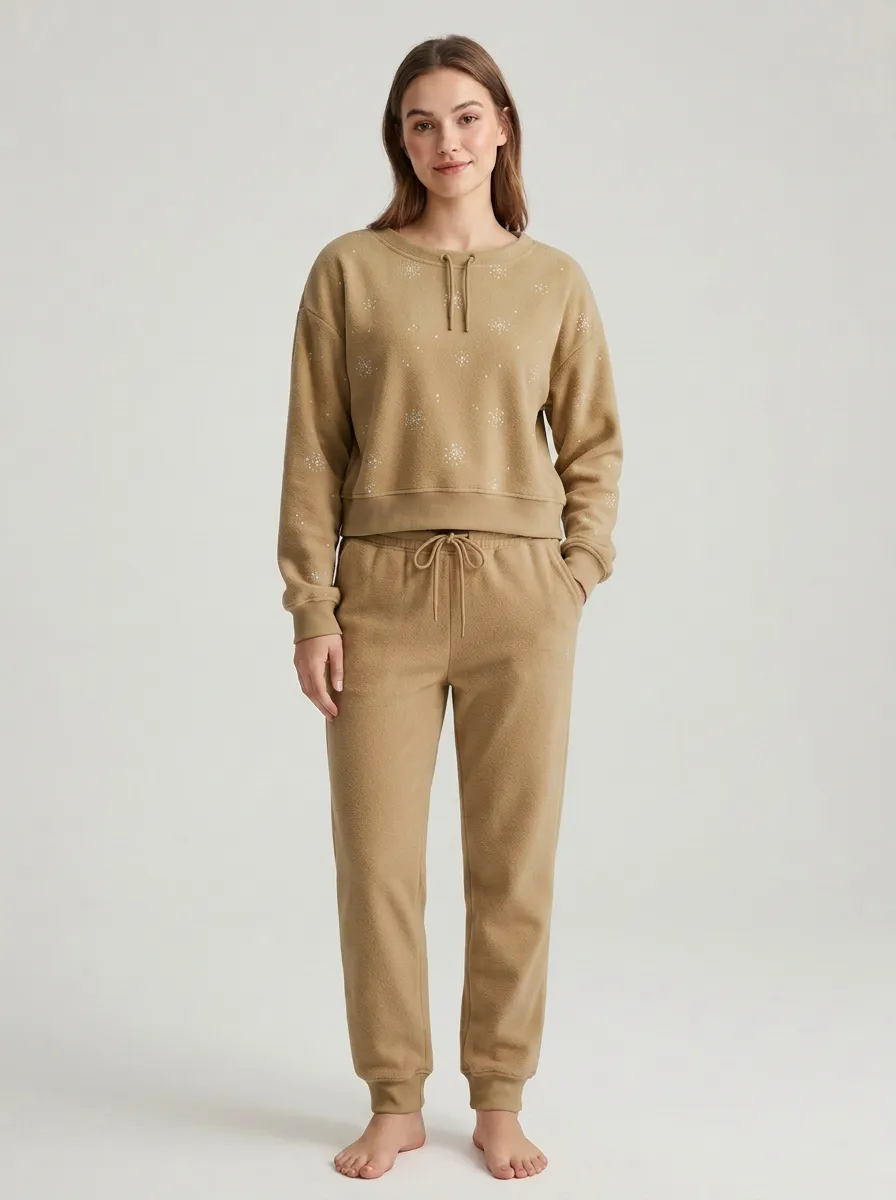 Everyday Snowflake Fleece Finish Women's Fleece Lounge Set