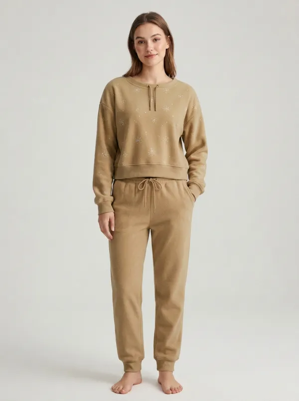 Everyday Snowflake Fleece Finish Women's Fleece Lounge Set