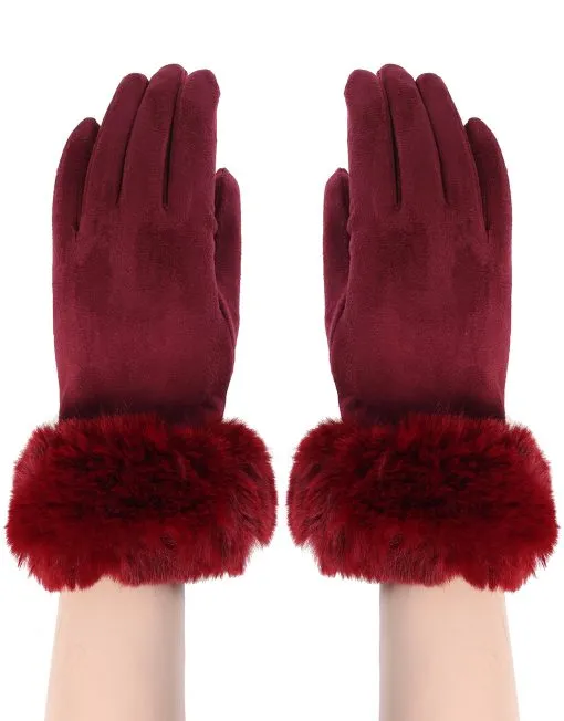 Classic Faux Fur Trim Gloves
