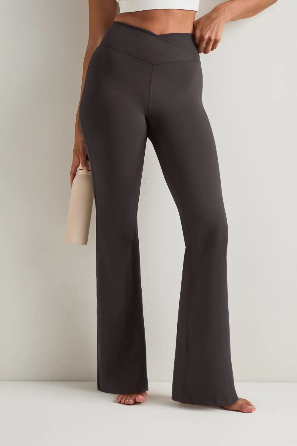 Comfort Fit Wrap Waist Flared Yoga Leggings