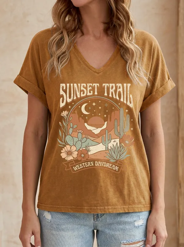 Cactus Floral Women's V-Neck T-Shirt