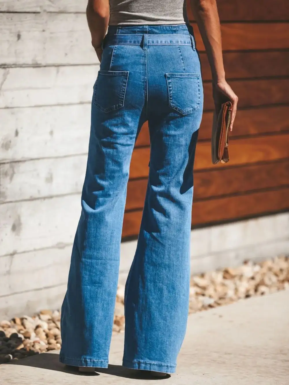 Tiered Drawstring Denim Jeans