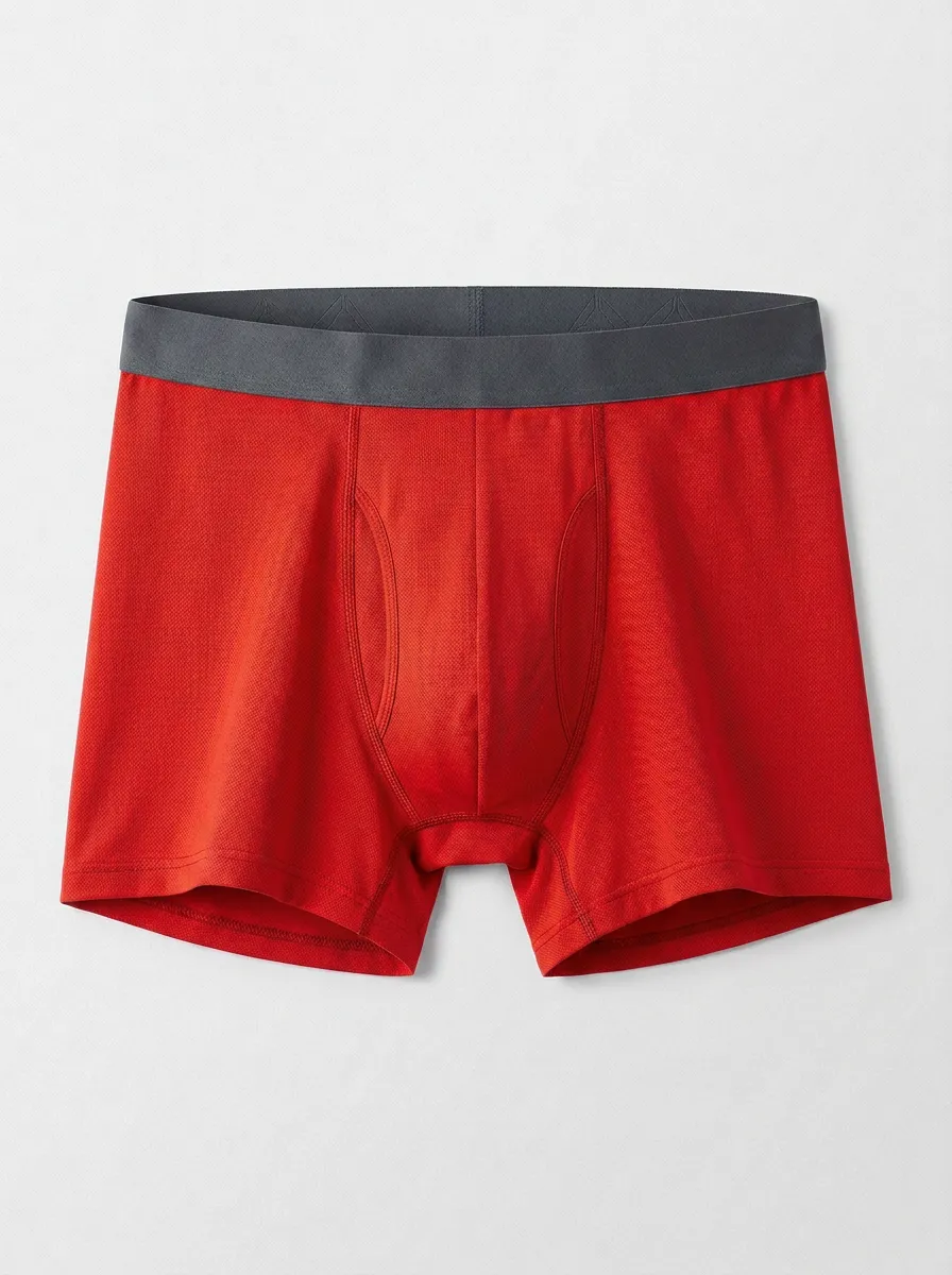 Men's Teal Solid Color Breathable Boxer Briefs