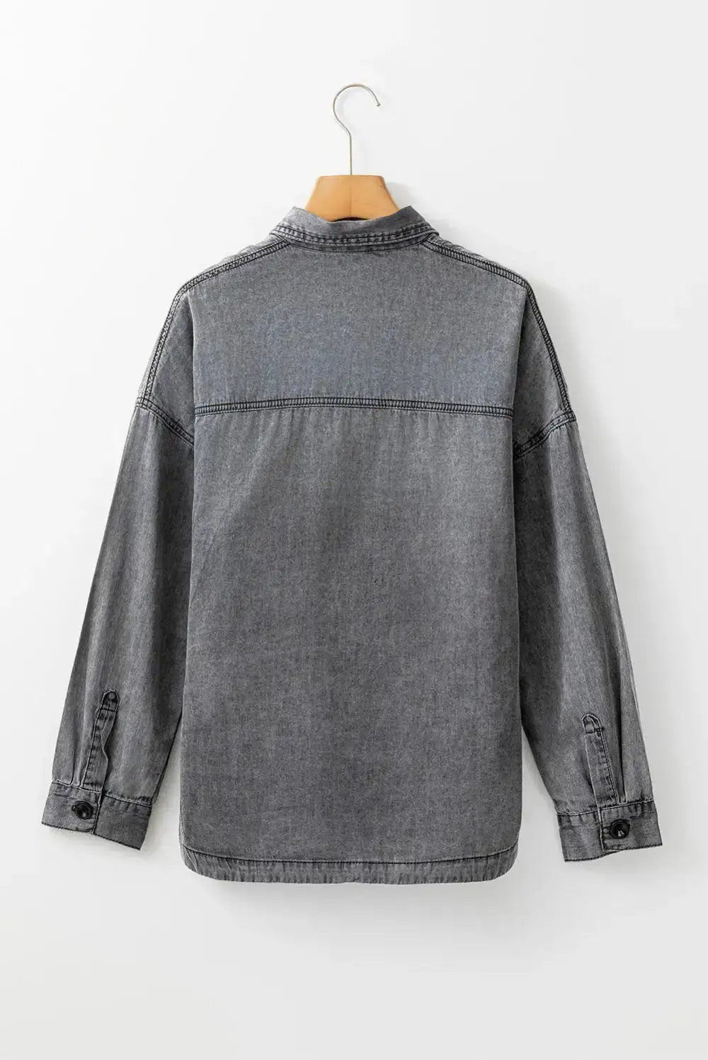 Denim Button Front Casual Jacket