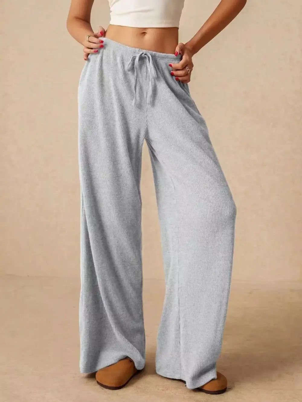 Weekend Drawstring Wide Leg Pants