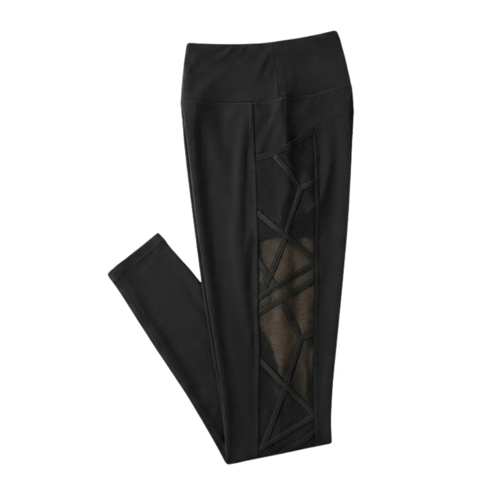 High Waist Mesh Leggings with Hidden Pocket