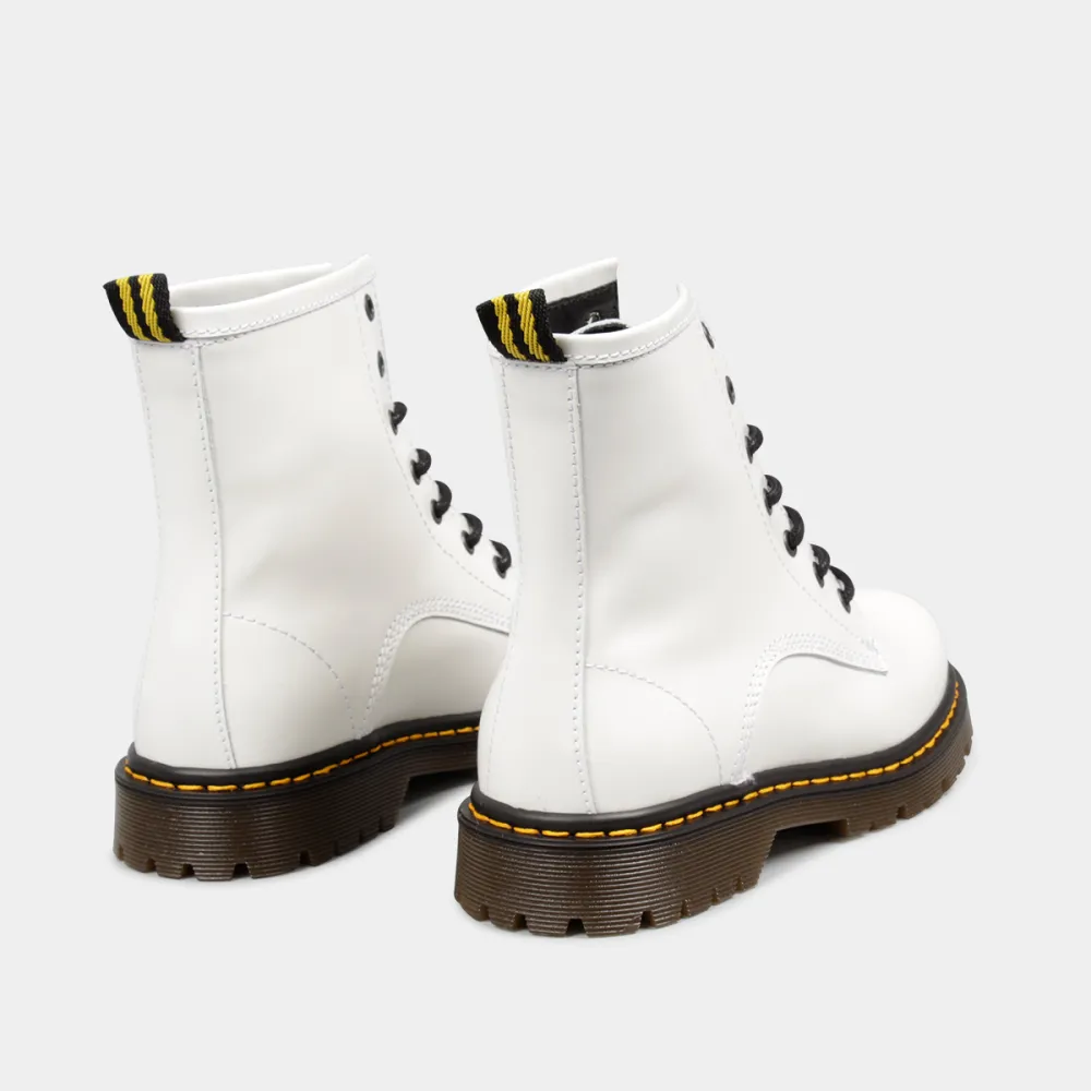 Refined Leather Combat Lace Up Ankle Boots