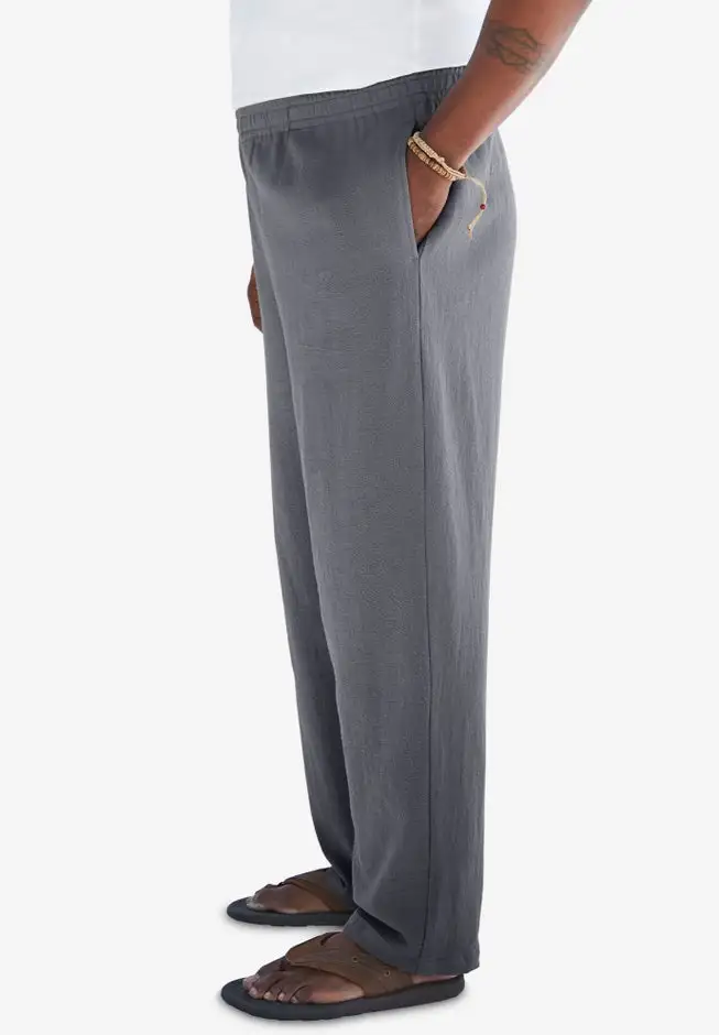 Elastic Waist Gauze Cotton Pants
