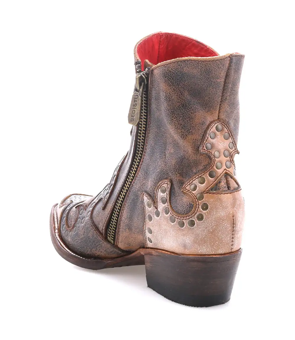 Floral-Stitched Studded Western Boots