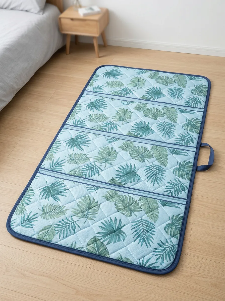 Tropical Leaf Pattern Cooling Mat