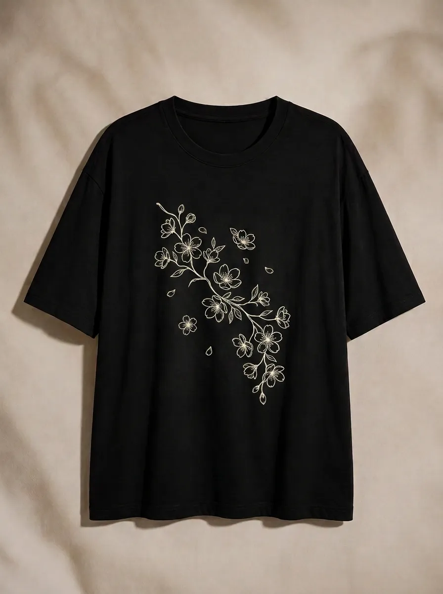 Unisex Nature Lover Cherry Blossom Floral Printed T-shirt