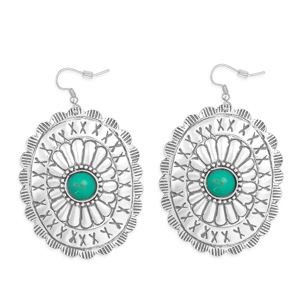 Sculpted Modern Artful Concho Earrings
