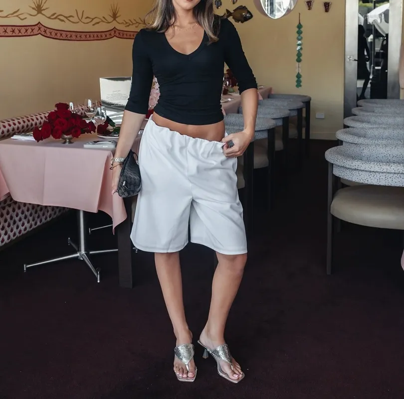 Ivory Tailored Bermuda Shorts