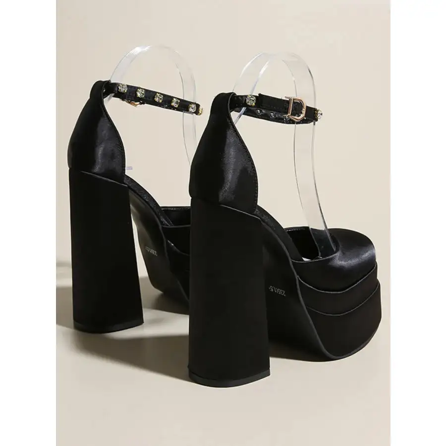 Platform High Heel Ankle Strap Pumps