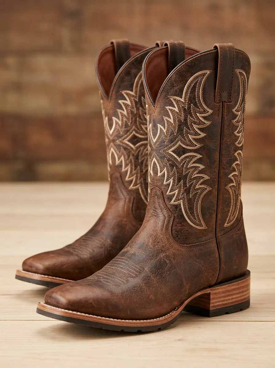 Men's Country Inspired Western Cowboy Embroidered Cowboy Boots