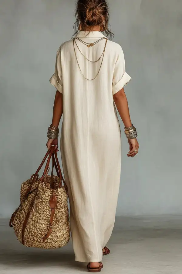 Flowing V Neck Top And Flowing Maxi Skirt Set